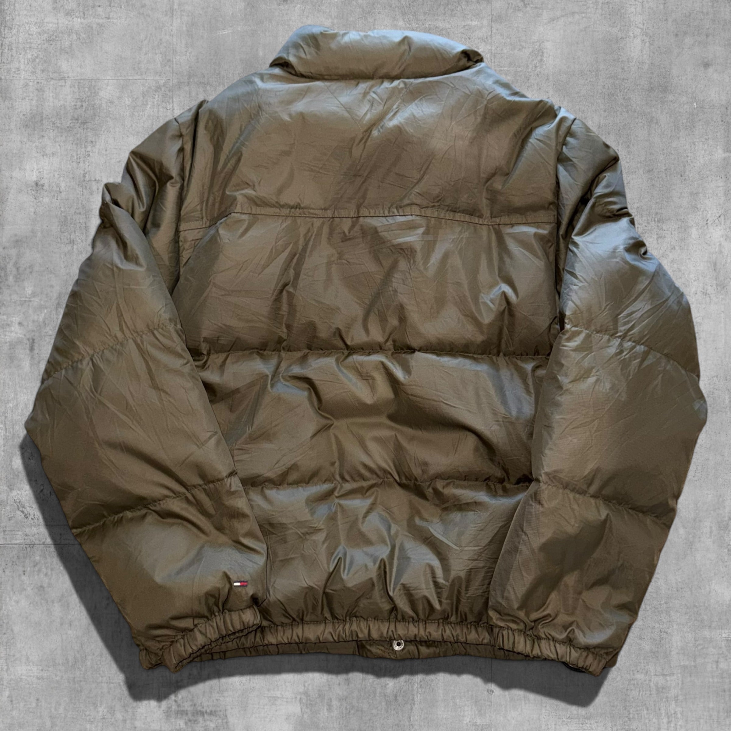 VINTAGE TOMMY HILFIGER OLIVE PUFFER JACKET - L
