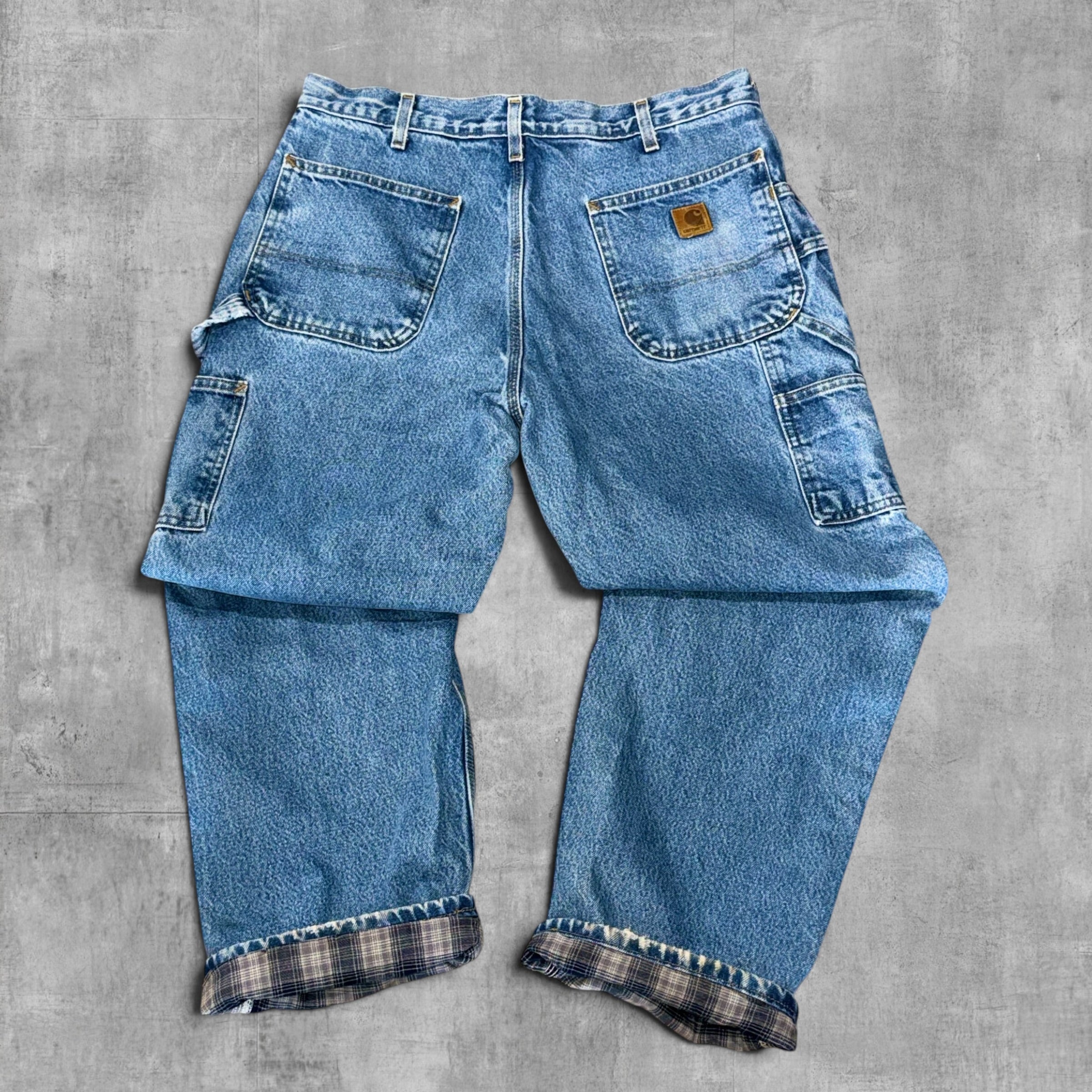 CARHARTT BLANKET LINED LIGHT BLUE DENIM JEANS - 36X30