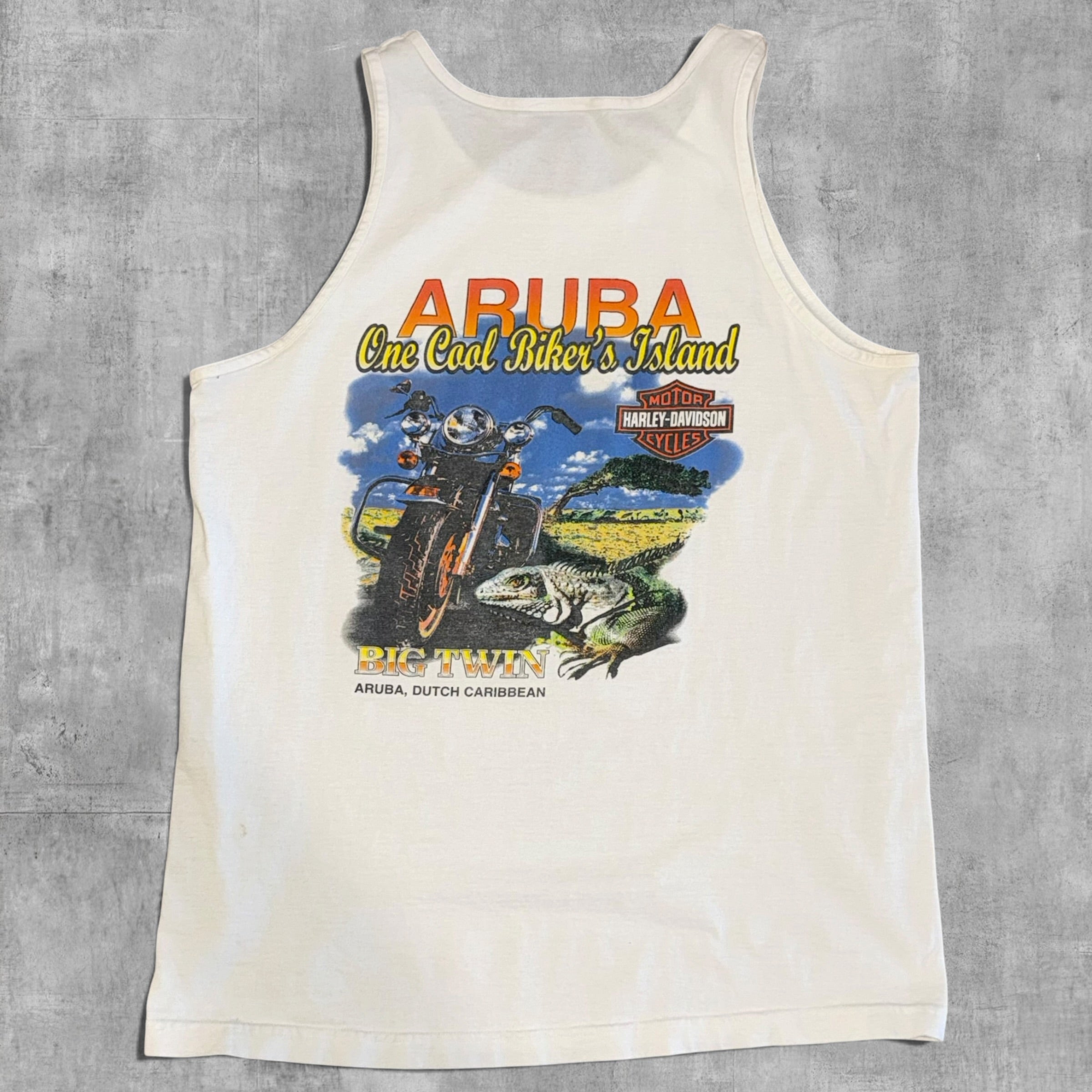 VINTAGE HARLEY DAVIDSON BIG TWIN ARUBRA DUTCH CARIBBEAN - L - 2001