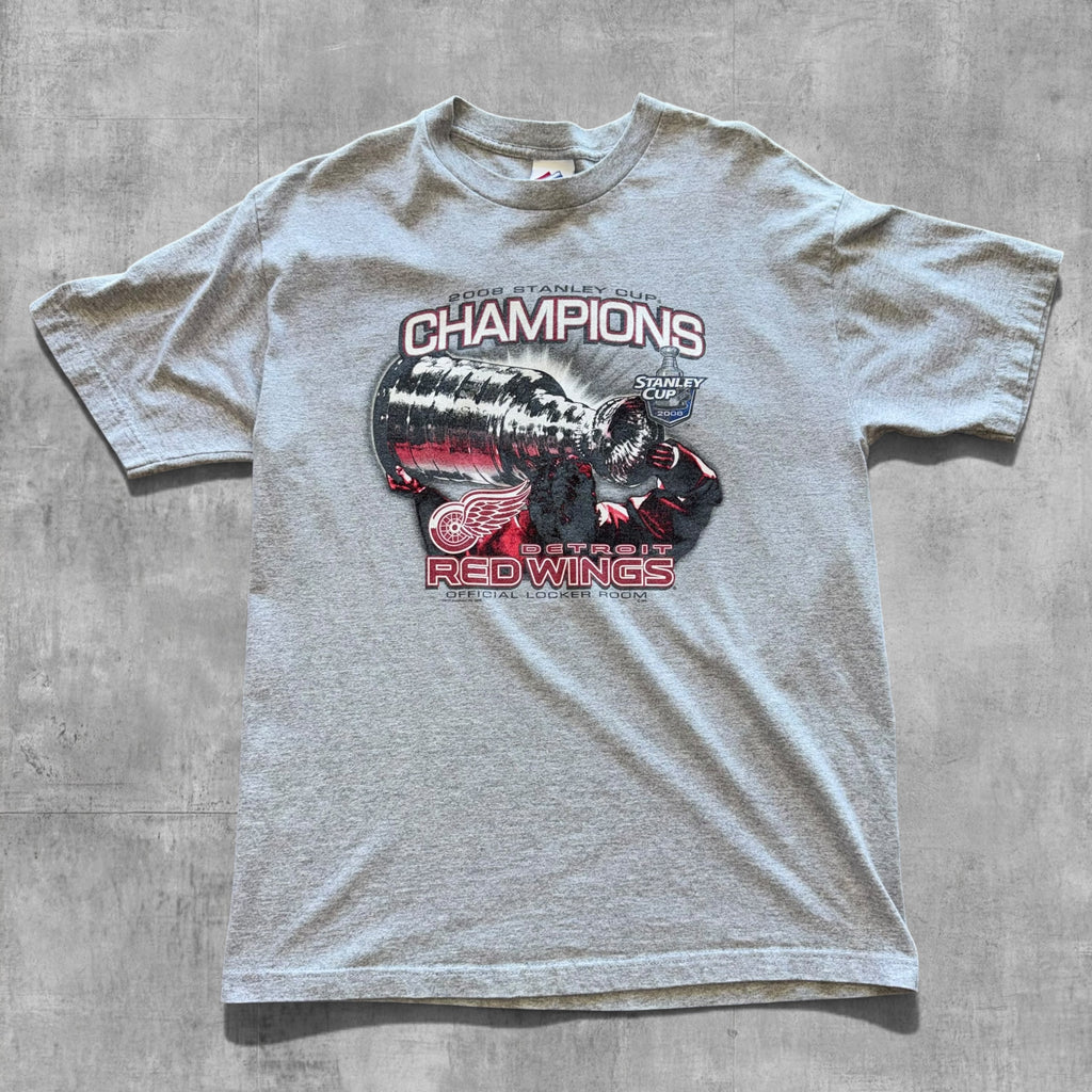 DETROIT RED WINGS NHL STANLEY CUP CHAMPS TEE - 2008 - L