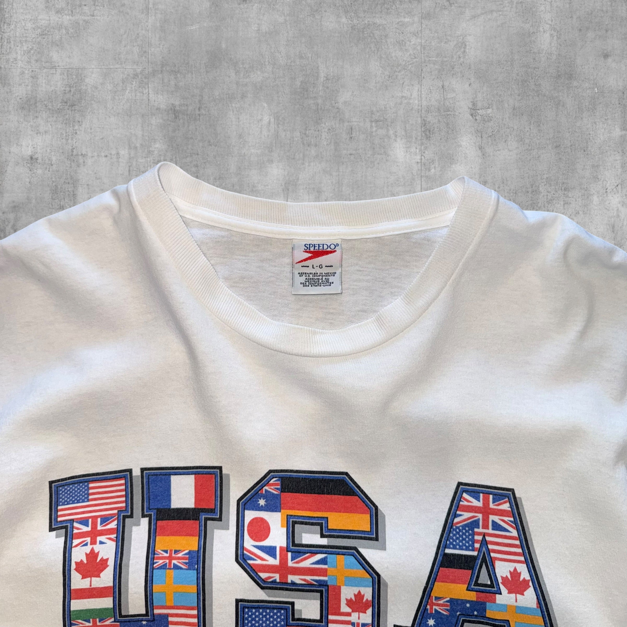 VINTAGE TEAM USA SPEEDO TEE - L