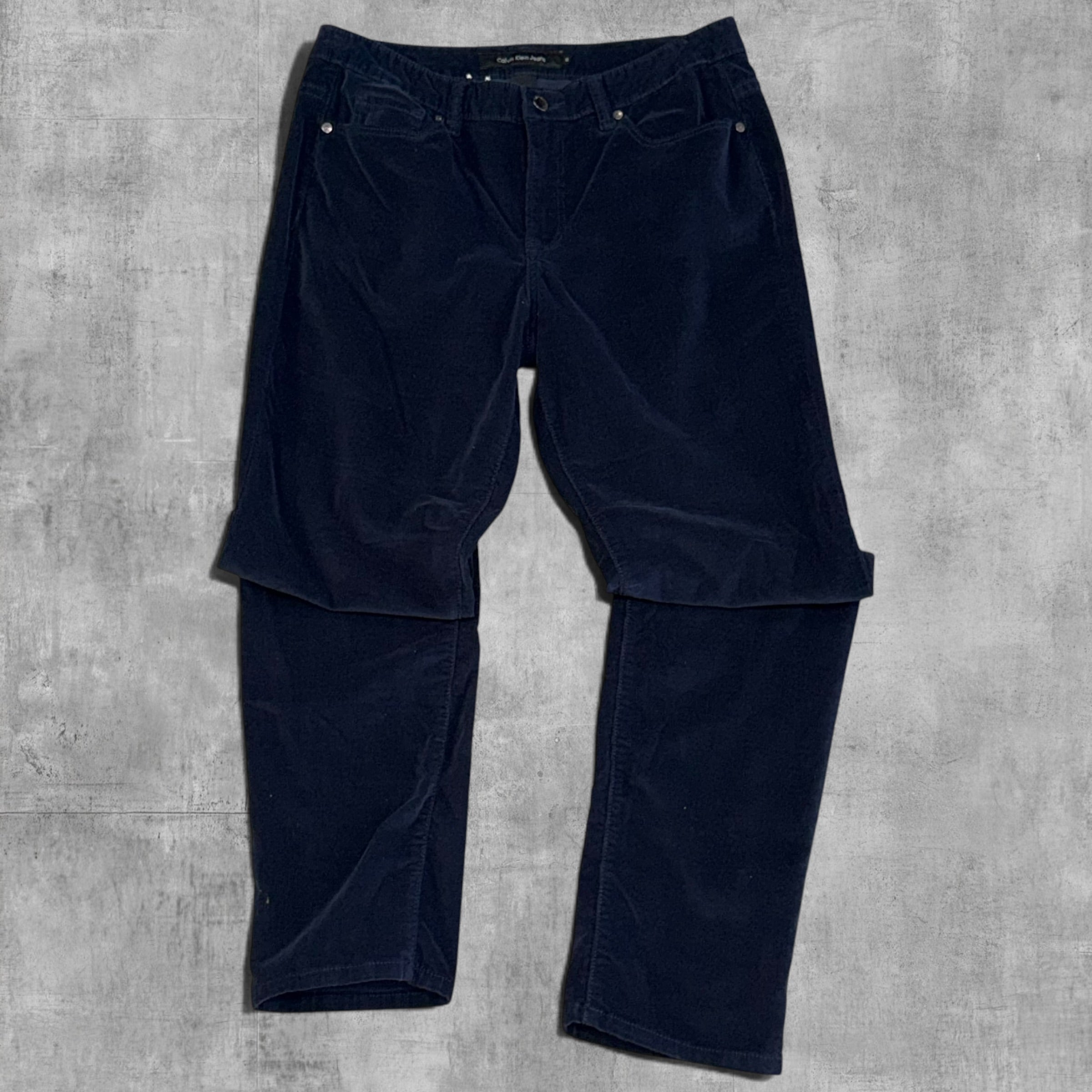 VINTAGE CALVIN KLIEN RELAX FIT NAVY CORDUROY PANT - 12X30