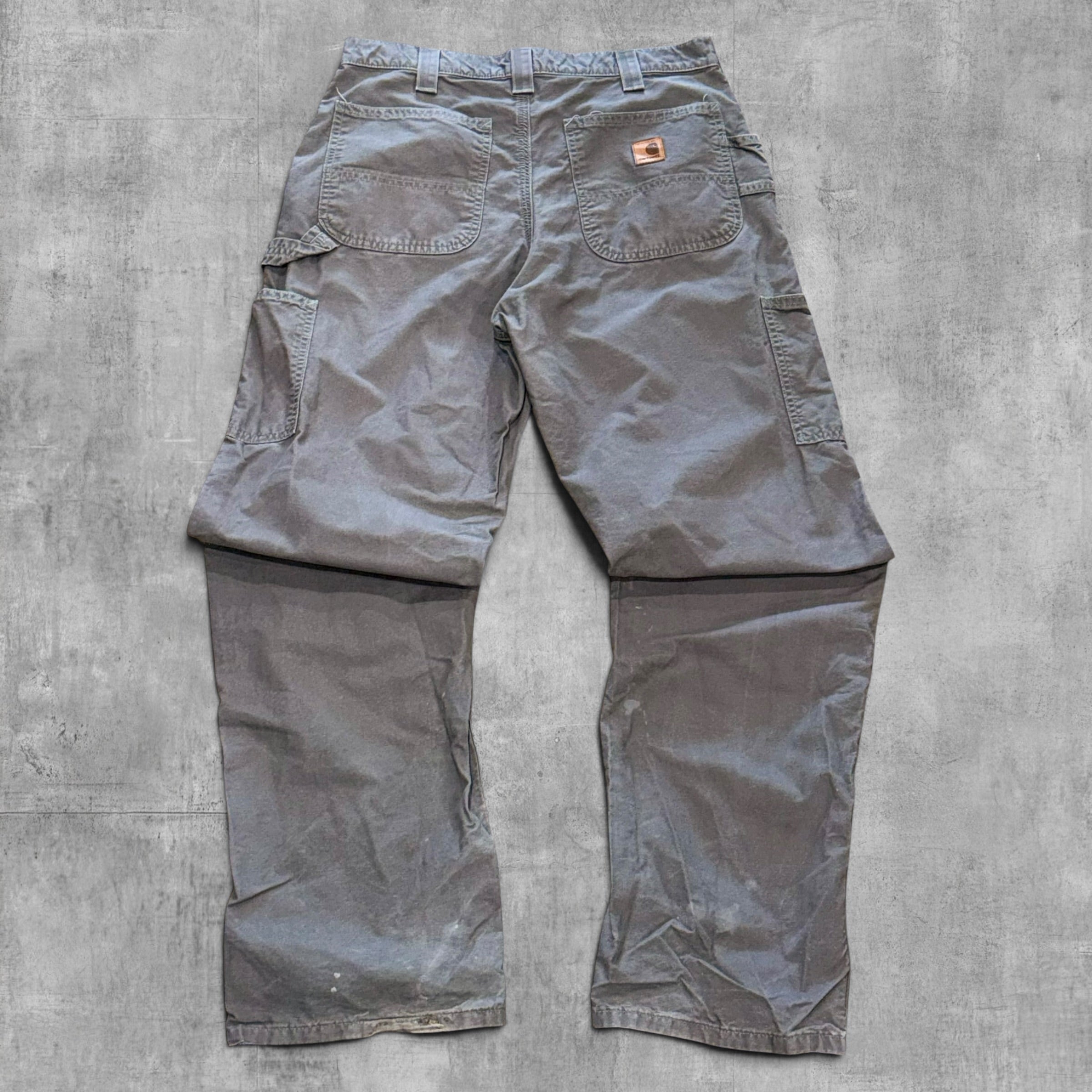 CARHARTT GREY DUNGAREE CARPENTER PANT - 32X34