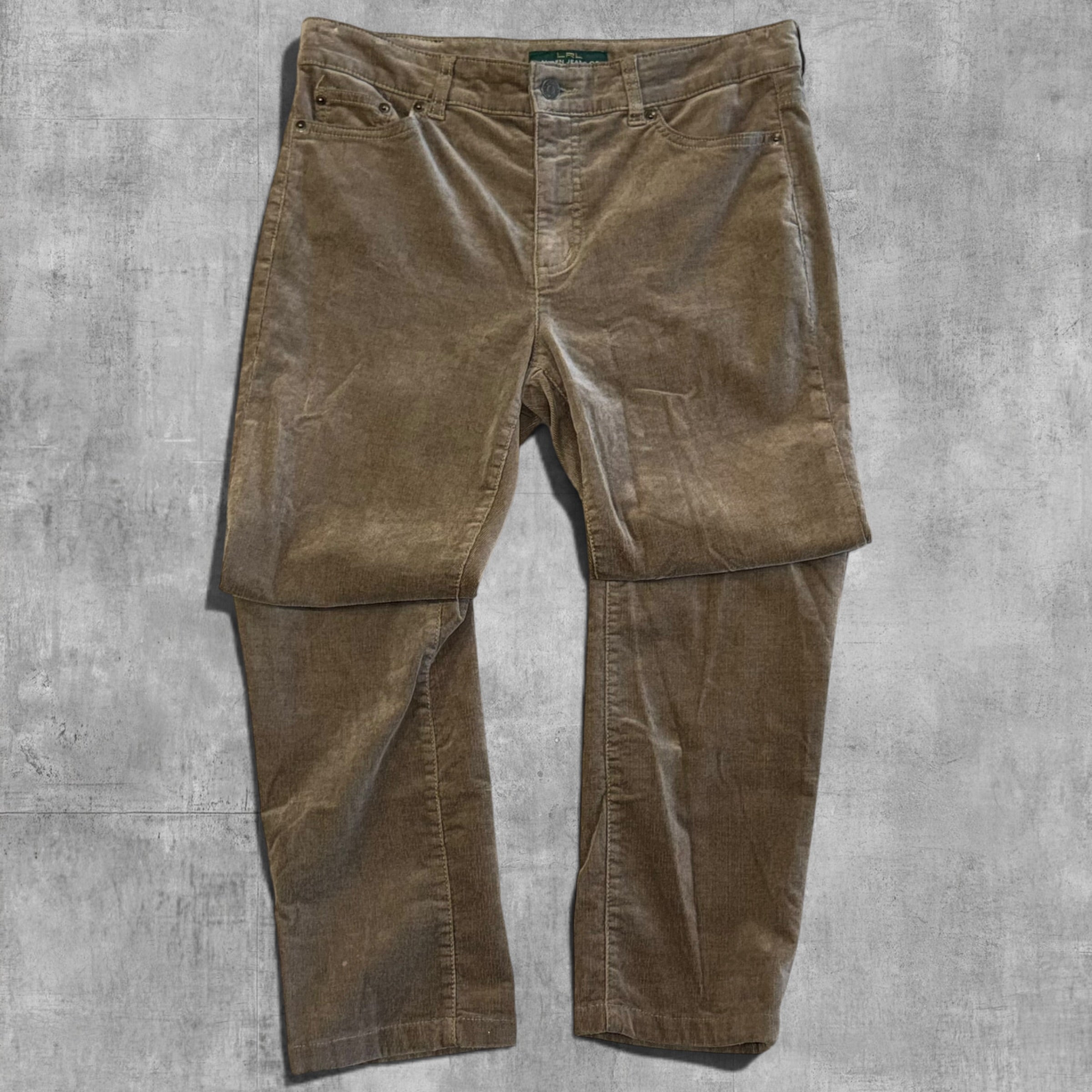 VINTAGE LAUREN RALPH LAUREN STRAIGHT LEG OLIVE CORDUROY 8X28