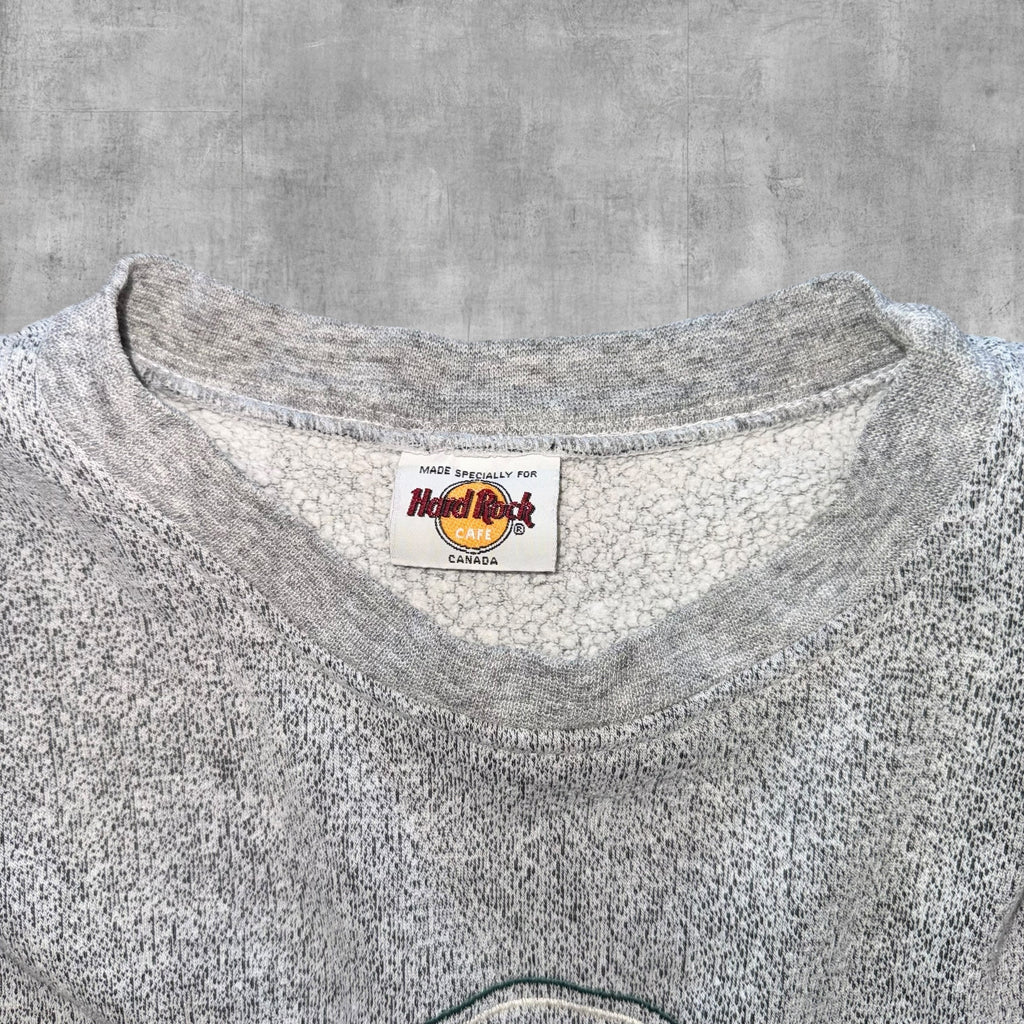 VINTAGE HARDROCK CAFE EMBROIDERED GREY SWEATSHIRT  - XL