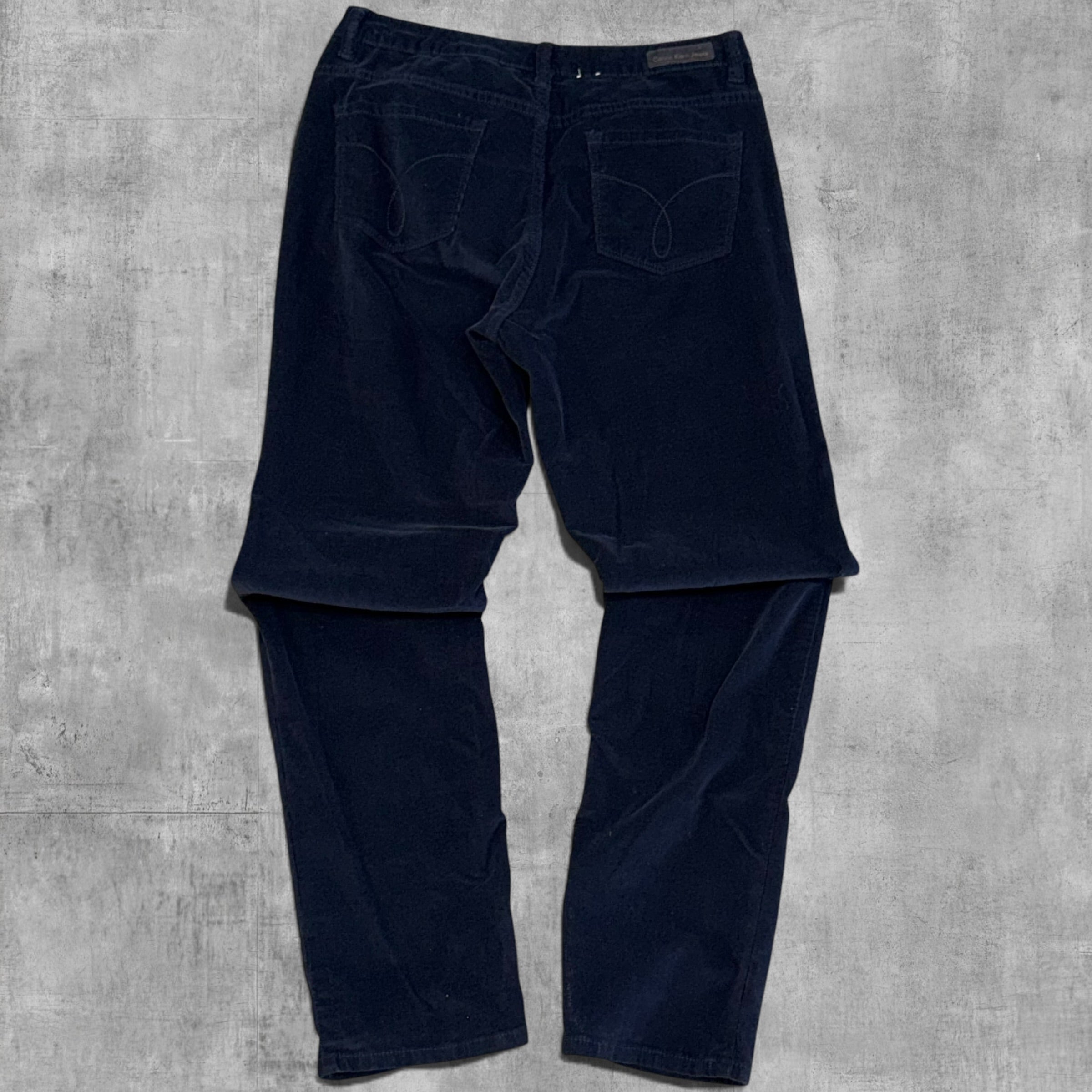 VINTAGE CALVIN KLIEN RELAX FIT NAVY CORDUROY PANT - 12X30