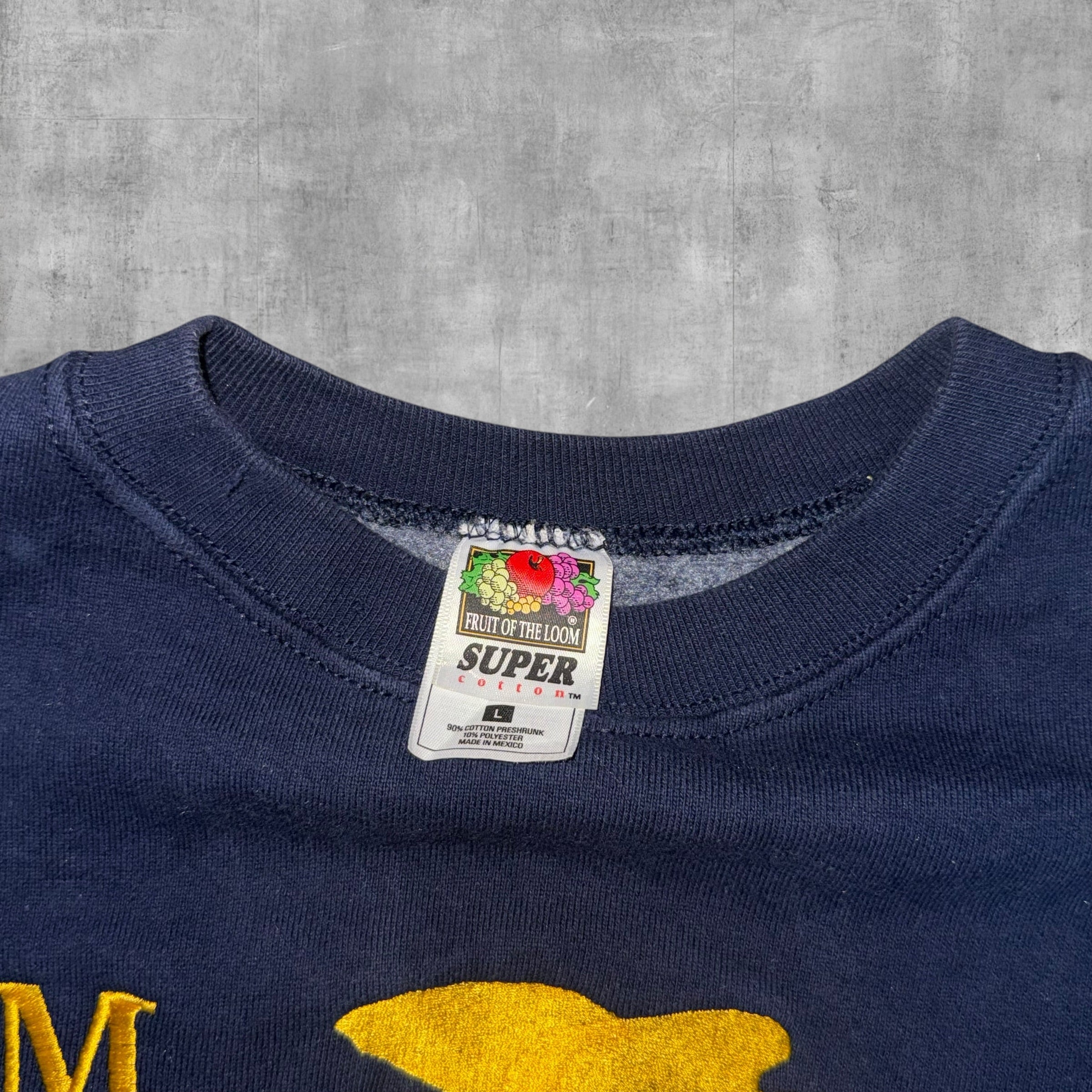 VINTAGE MICHIGAN WOLVERINES MARCHING BAND EMBROIDERED SWEATSHIRT - L