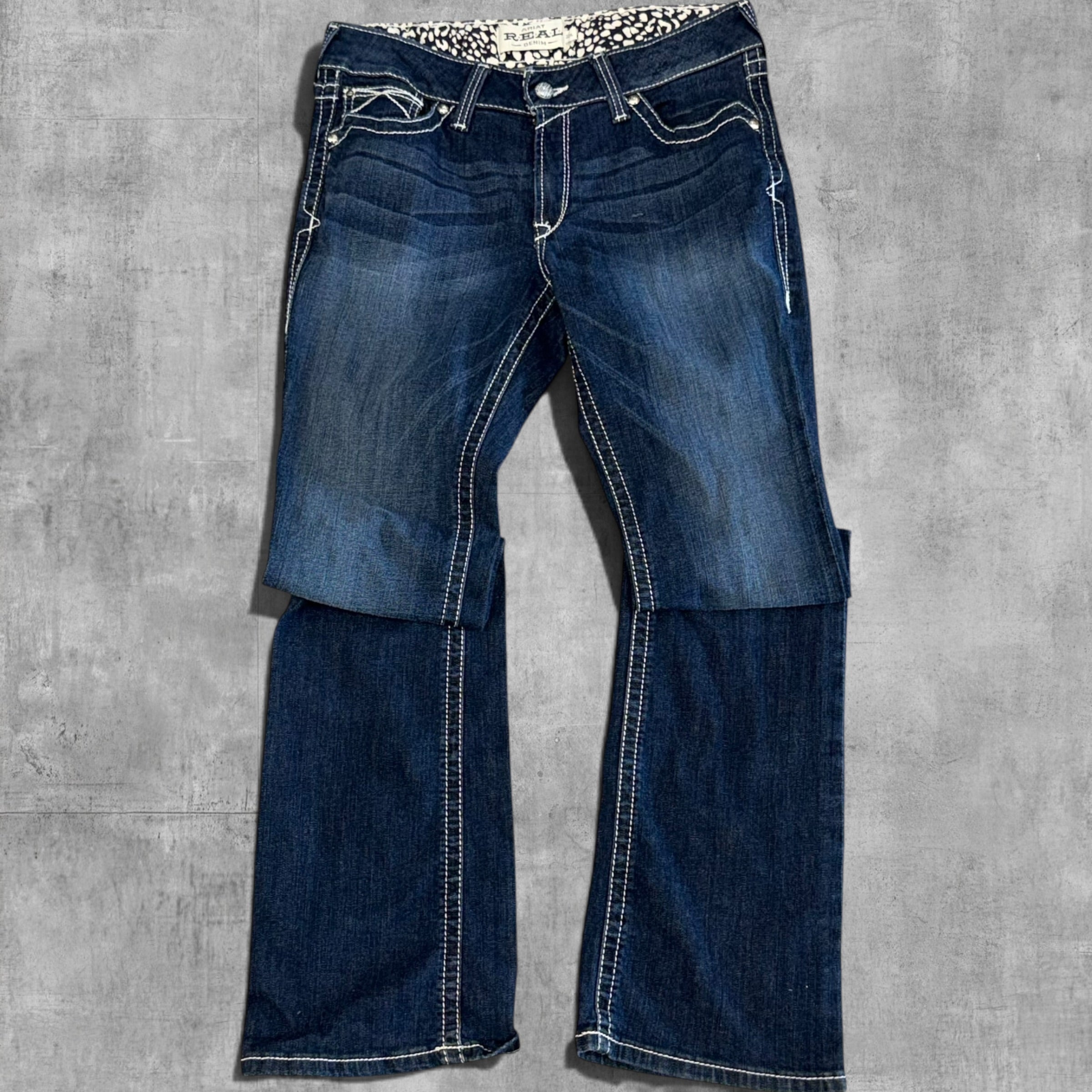VINTAGE ARIAT REAL, LOW RISE INDIGO DENIM - 14X34