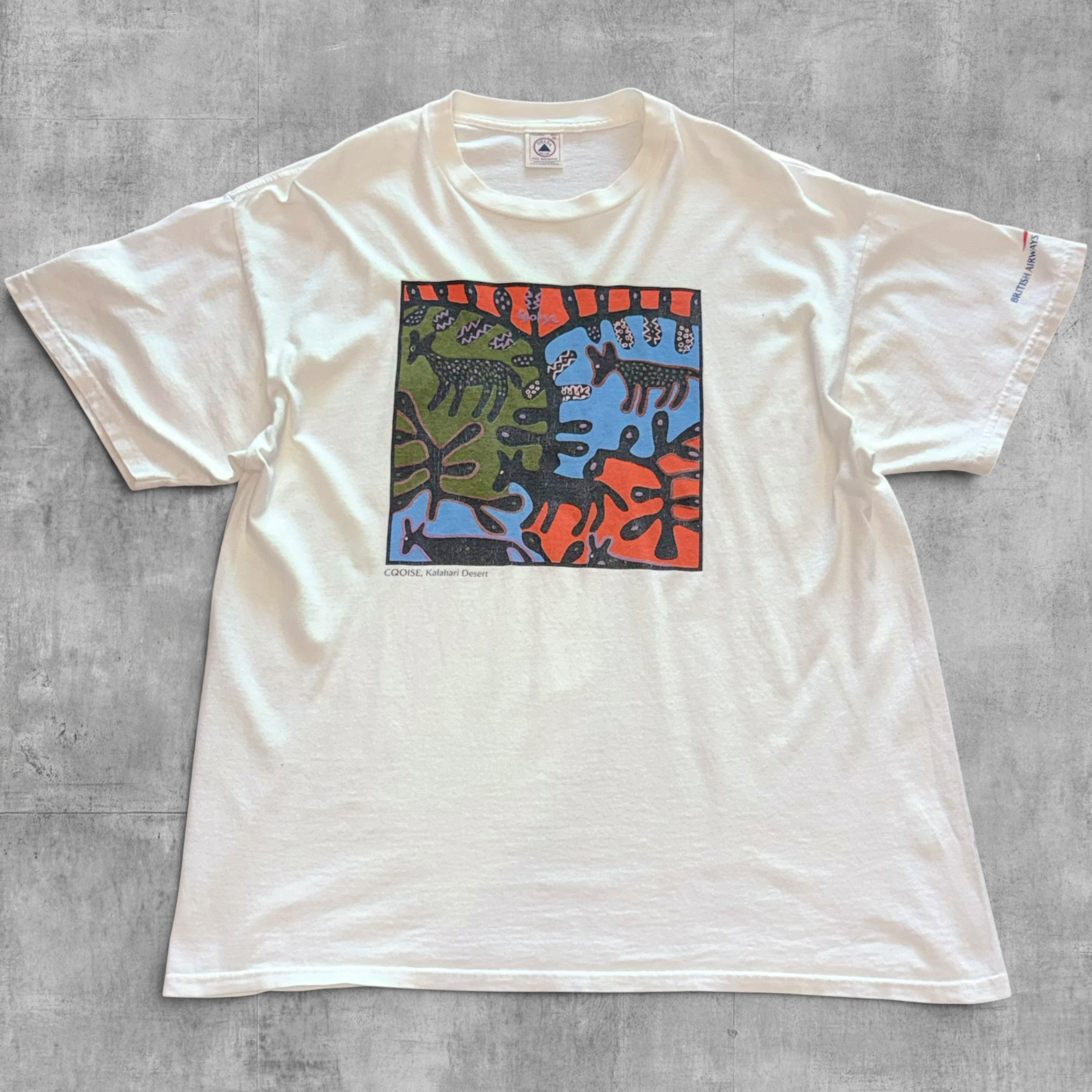 VINTAGE KALAHARI DESERT CQOISE, BRITISH AIRLINES TEE - XL