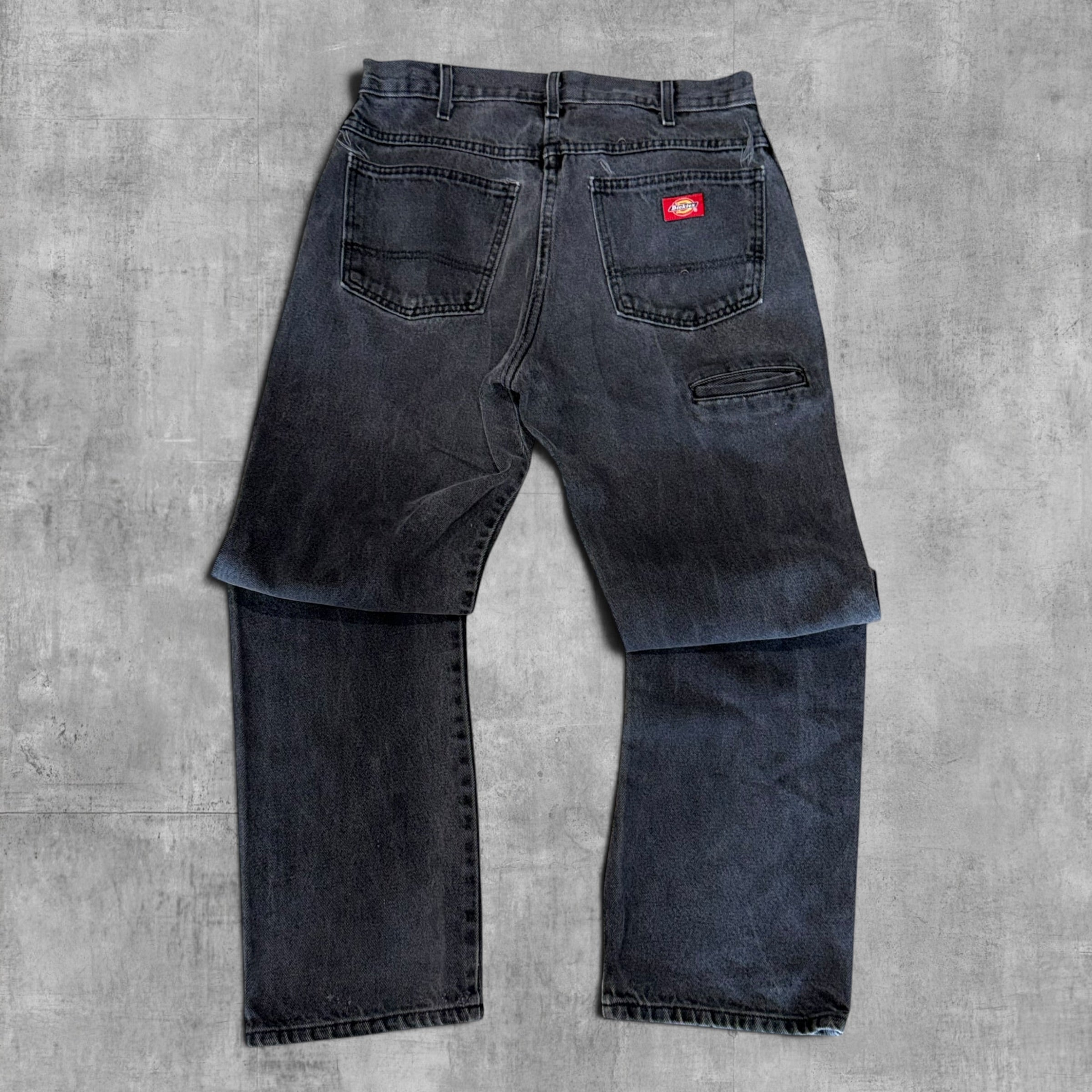 DICKIES BLACK STONE WASHED JEANS - 32X32