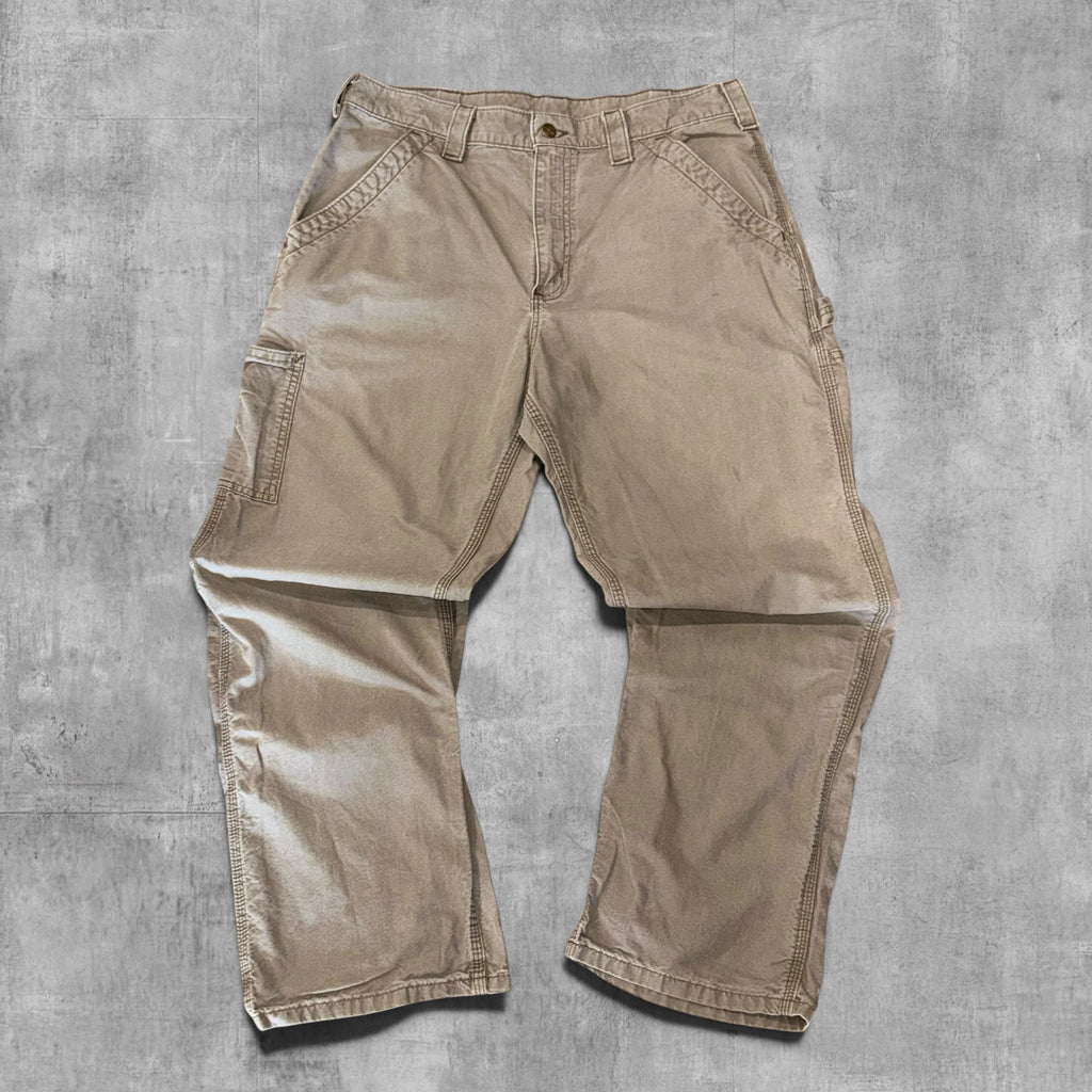 CARHARTT LIGHT BROWN DUNGAREE FIT CARPENTER - 34X30