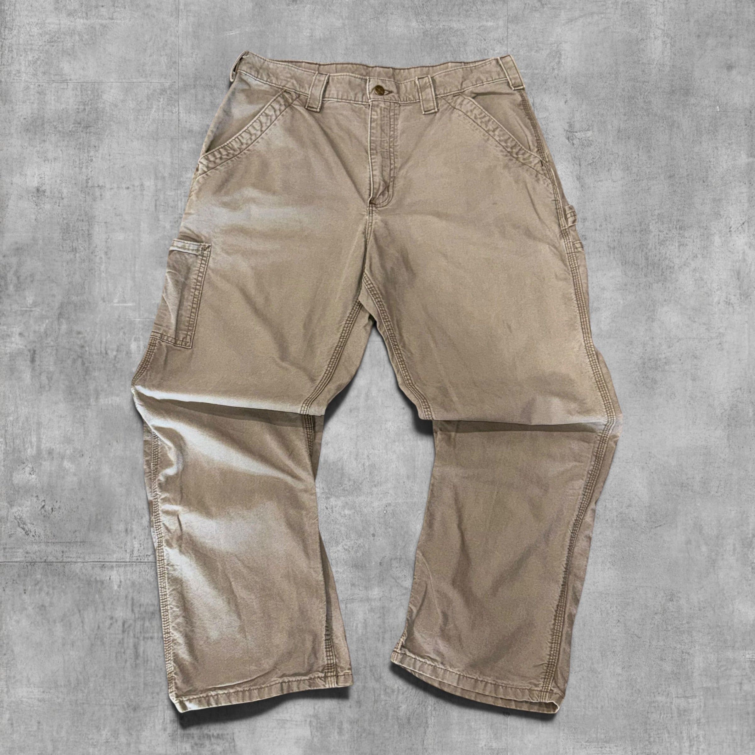 CARHARTT LIGHT BROWN DUNGAREE FIT CARPENTER - 34X30