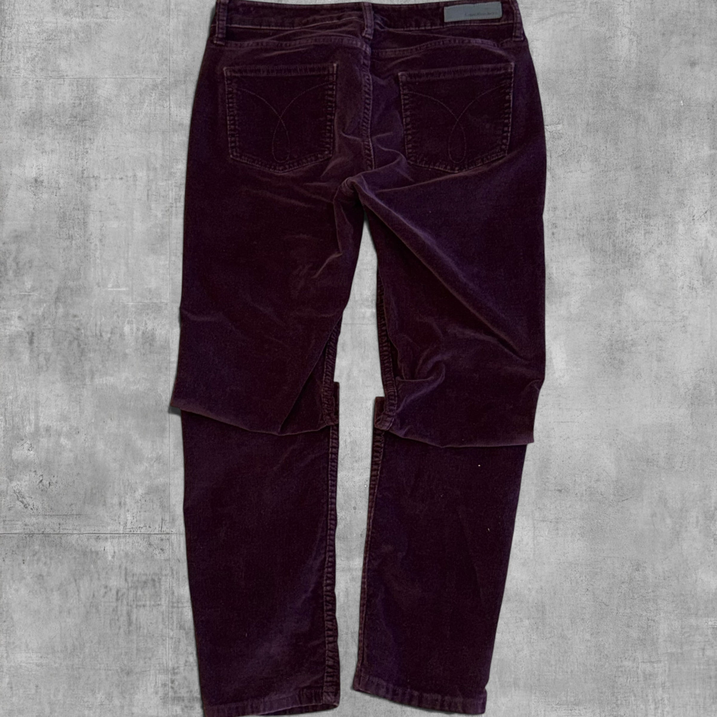 VINTAGE CALVIN KLIEN ULTIMATE SKINNY MAROON CORDUROY - 8X30