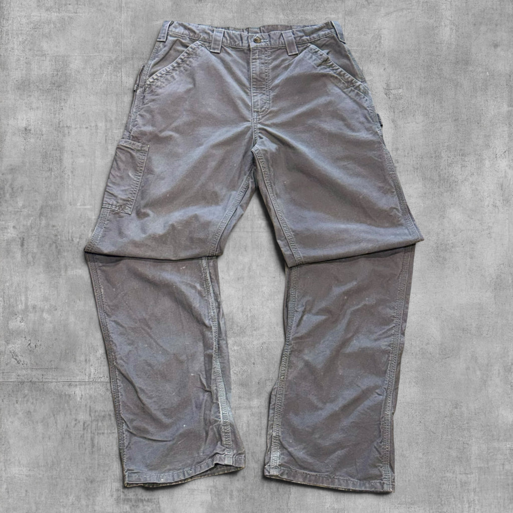 CARHARTT GREY DUNGAREE CARPENTER PANT - 32X34