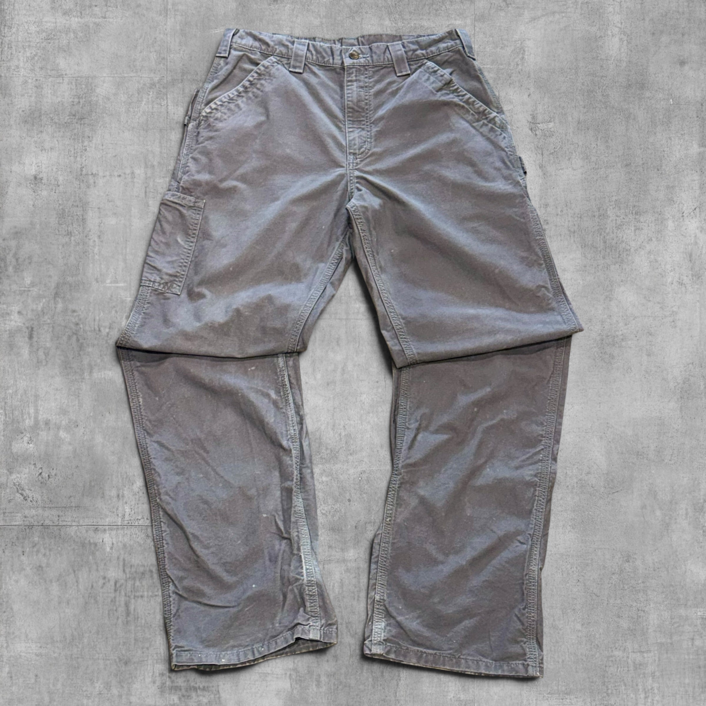 CARHARTT GREY DUNGAREE CARPENTER PANT - 32X34