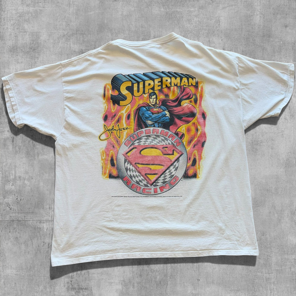 VINTAGE JOHN FORCE SUPERMAN NASCAR TEE - 1999 - XL