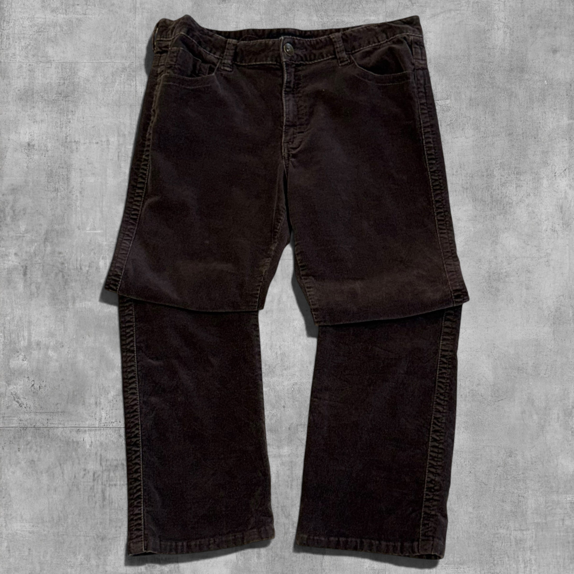 VINTAGE CALVIN KLIEN RELAX FIT CHOCOLATE CORDUROY PANT - 14X28