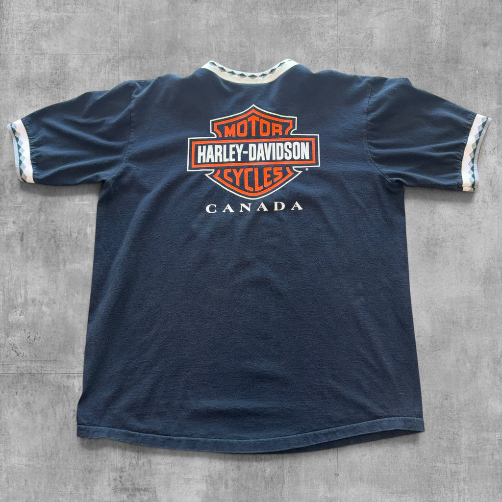 VINTAGE HARLEY DAVIDSON CANADA AZTEC TEE - 2006 - L