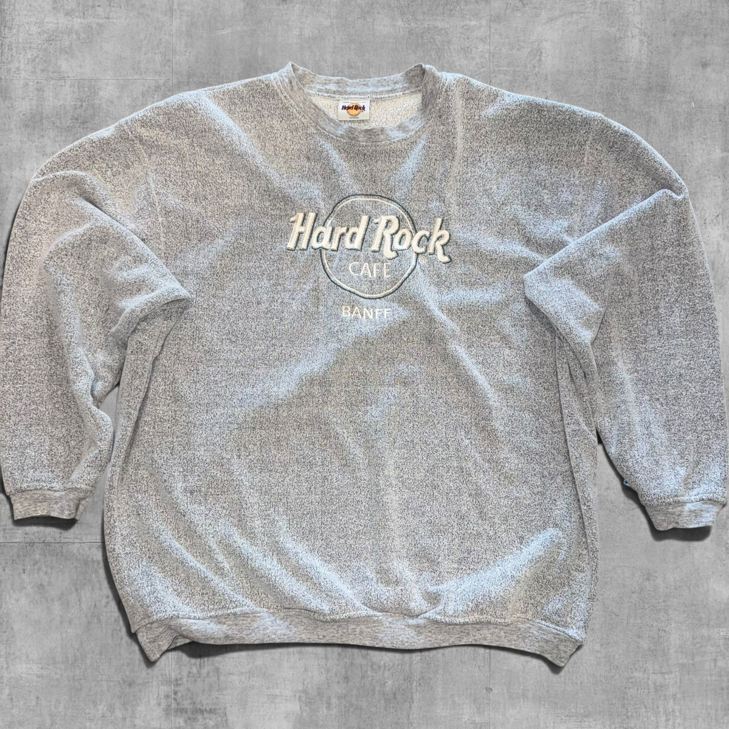 VINTAGE HARDROCK CAFE EMBROIDERED GREY SWEATSHIRT  - XL