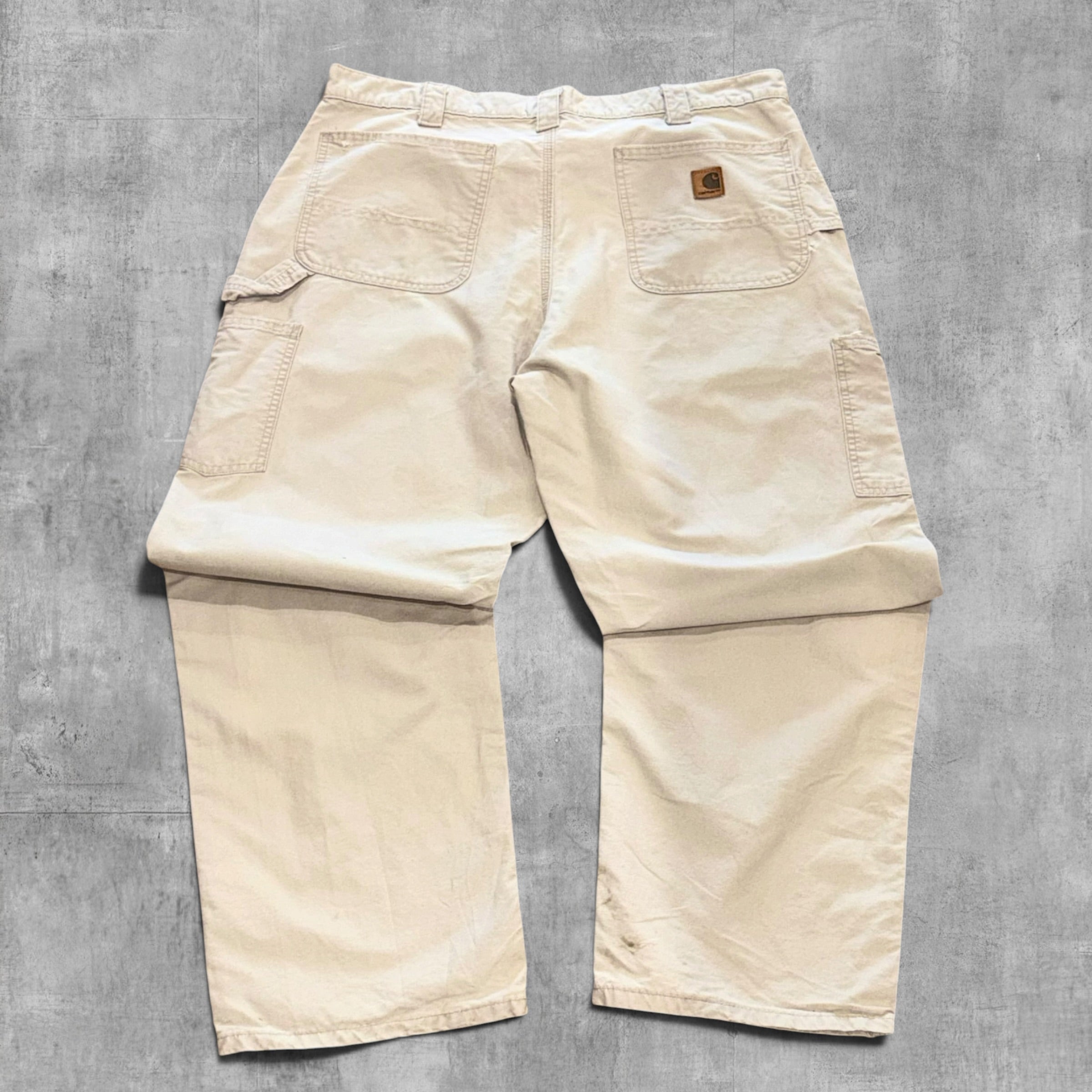 CARHARTT RELAXED FIT CREAM CARPENTER PANT - 38X32