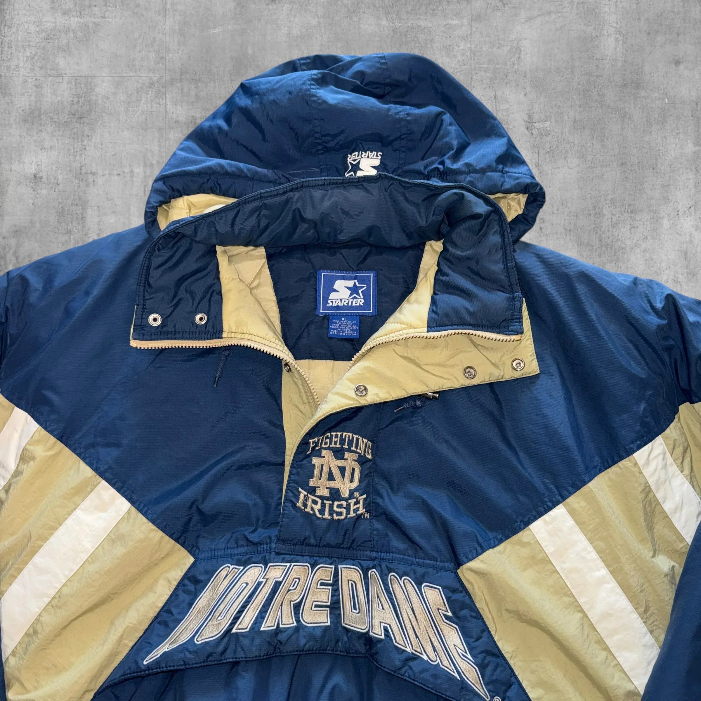 VINTAGE NOTRE DAME STARTER JACKET - XL