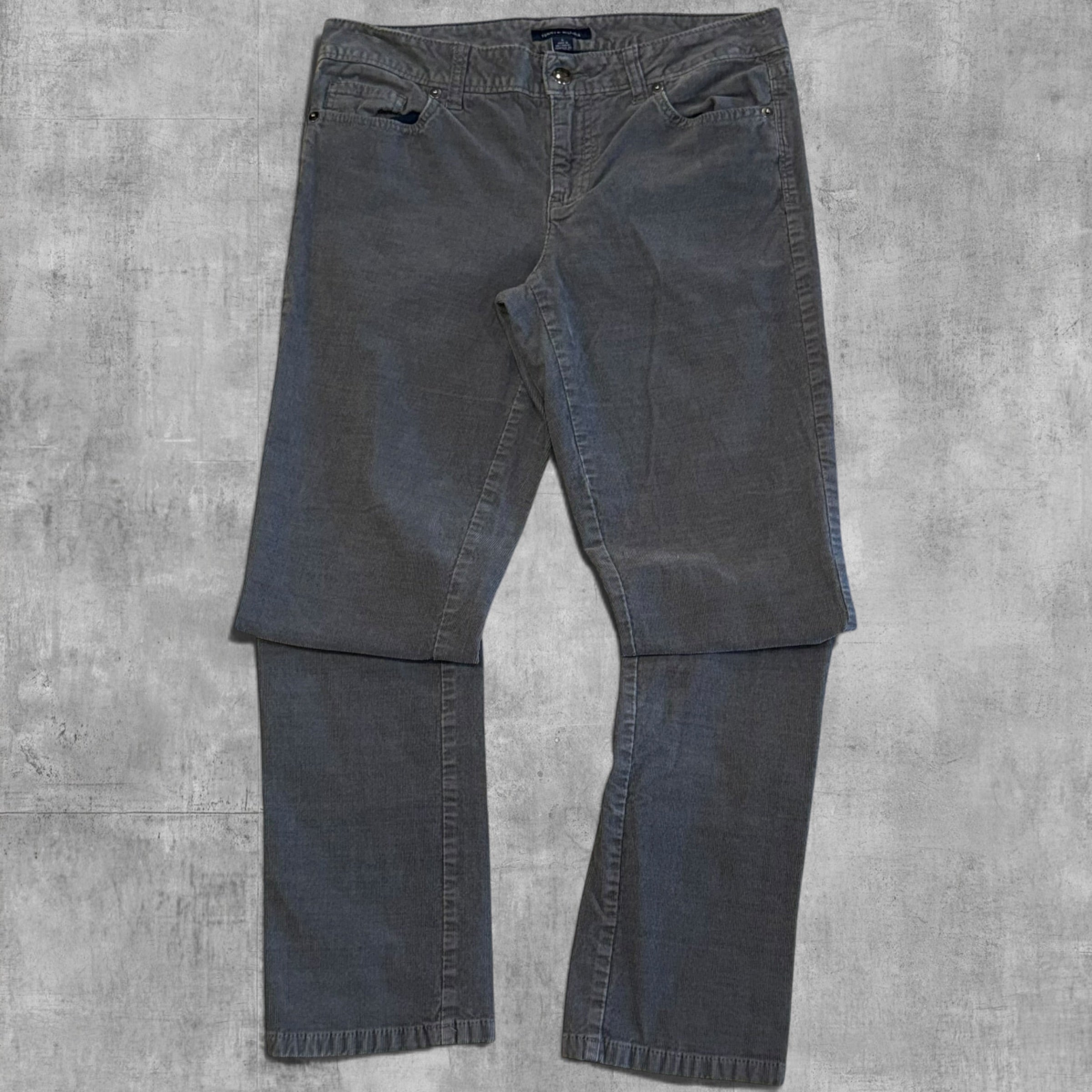 VINTAGE TOMMY HILFIGER STRAIGHT LEG DARK GREY CORDUROY - 8x30