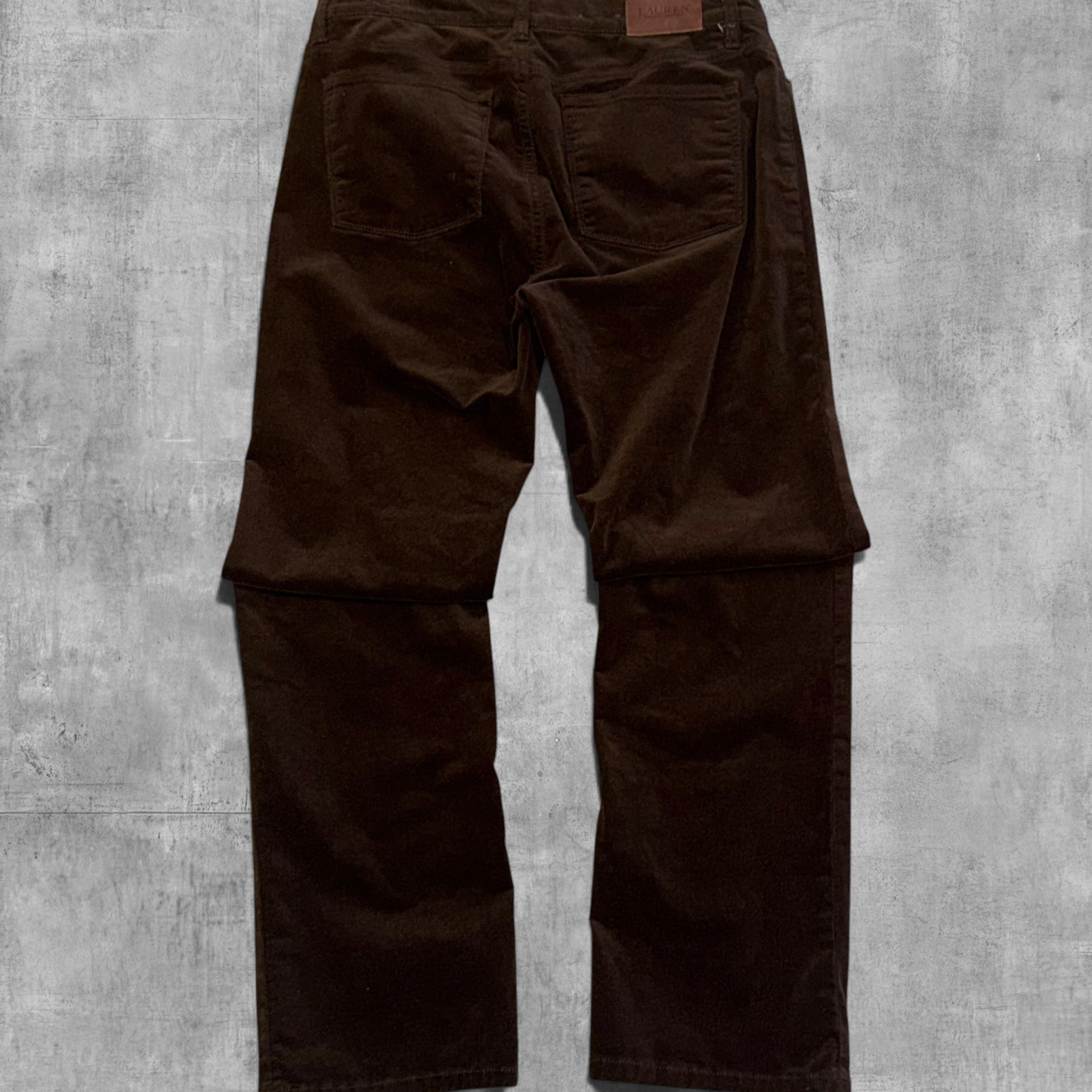 VINTAGE LAUREN RALPH LAUREN STRAIGHT LEG CHOCOLATE BROWN CORDUROY PANT - 10X30