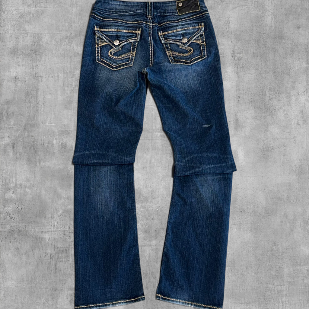 VINTAGE SILVER JEAN CO LOW RISE INDIGO DENIM - 6X30