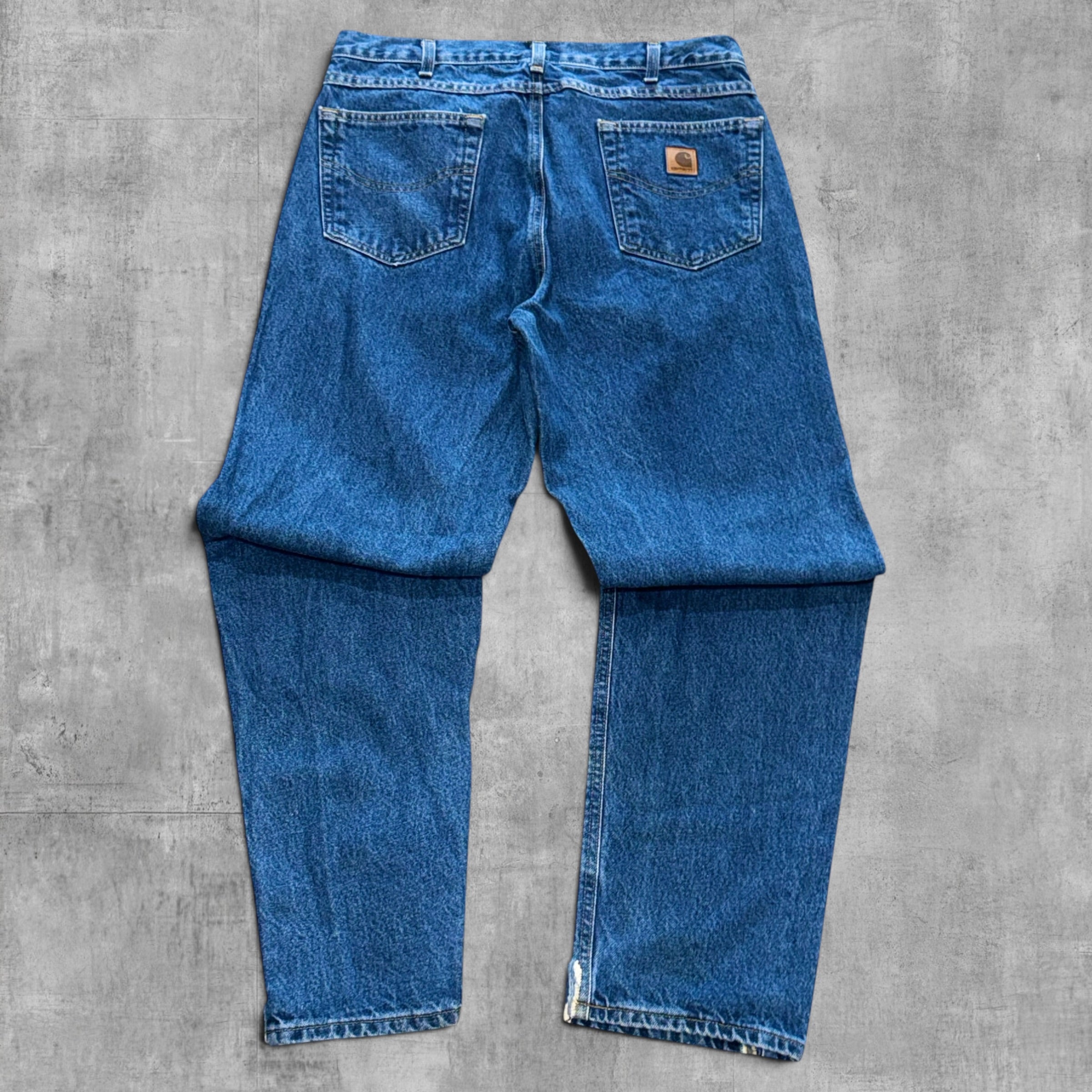 CARHARTT DISTRESSED BLUE JEANS - 34X32