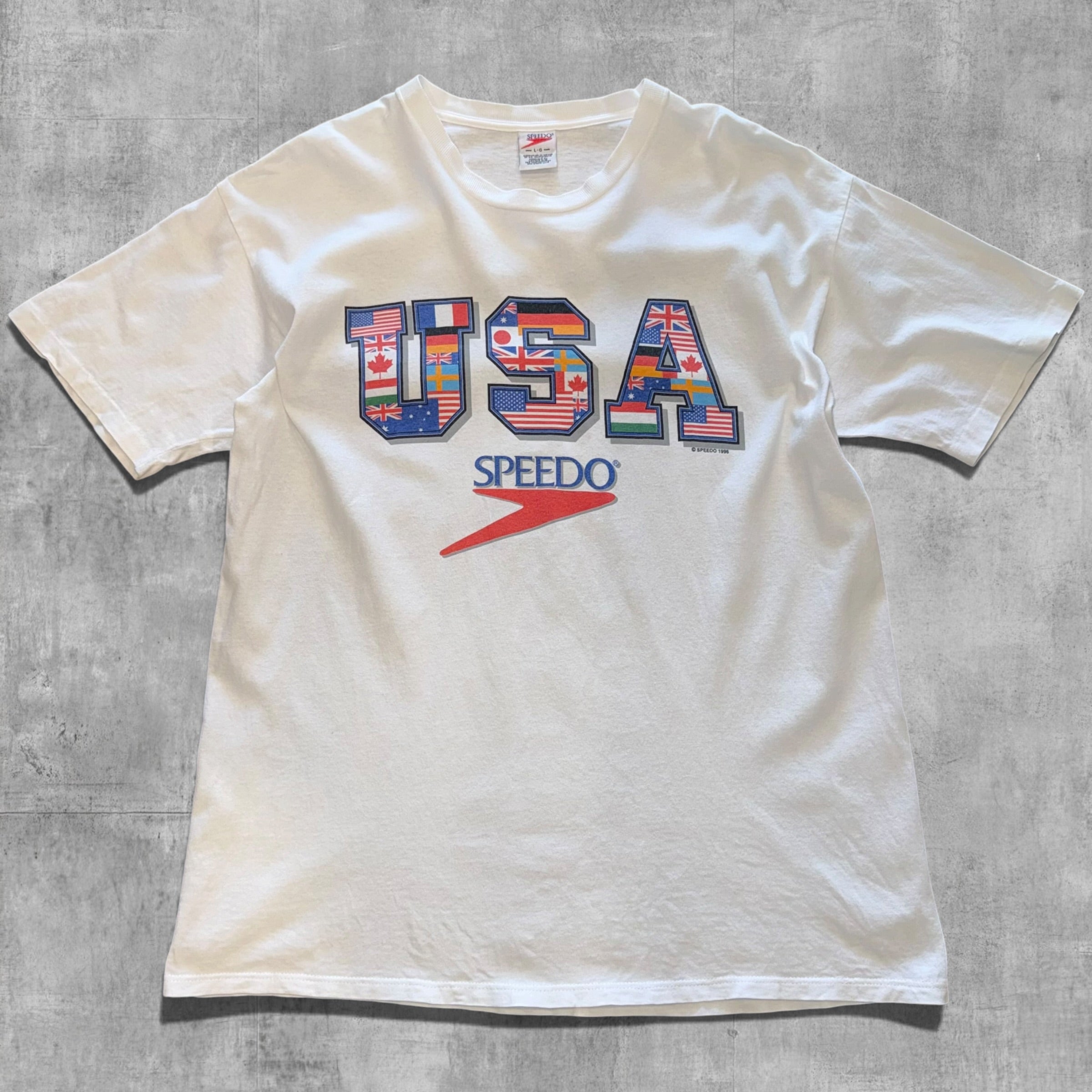 VINTAGE TEAM USA SPEEDO TEE - L