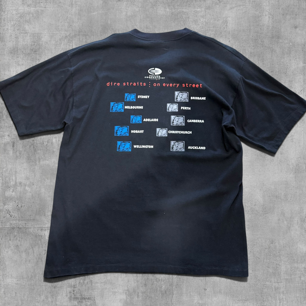 VINTAGE DIRE STRAITS, ON EVERY STREET TOUR TEE - 1992 - XL