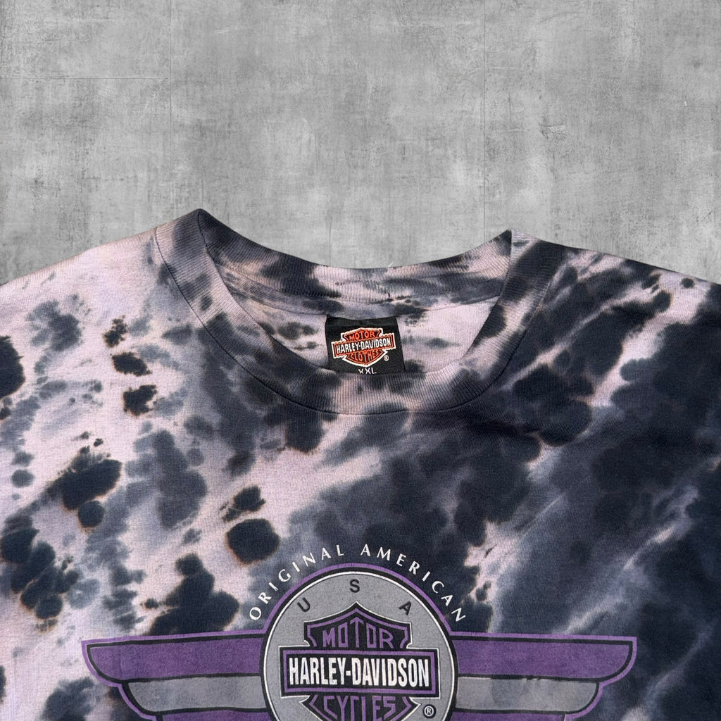 VINTAGE TIE DYE HARLEY DAVIDSON CONROE TEXAS - XXL - 1994