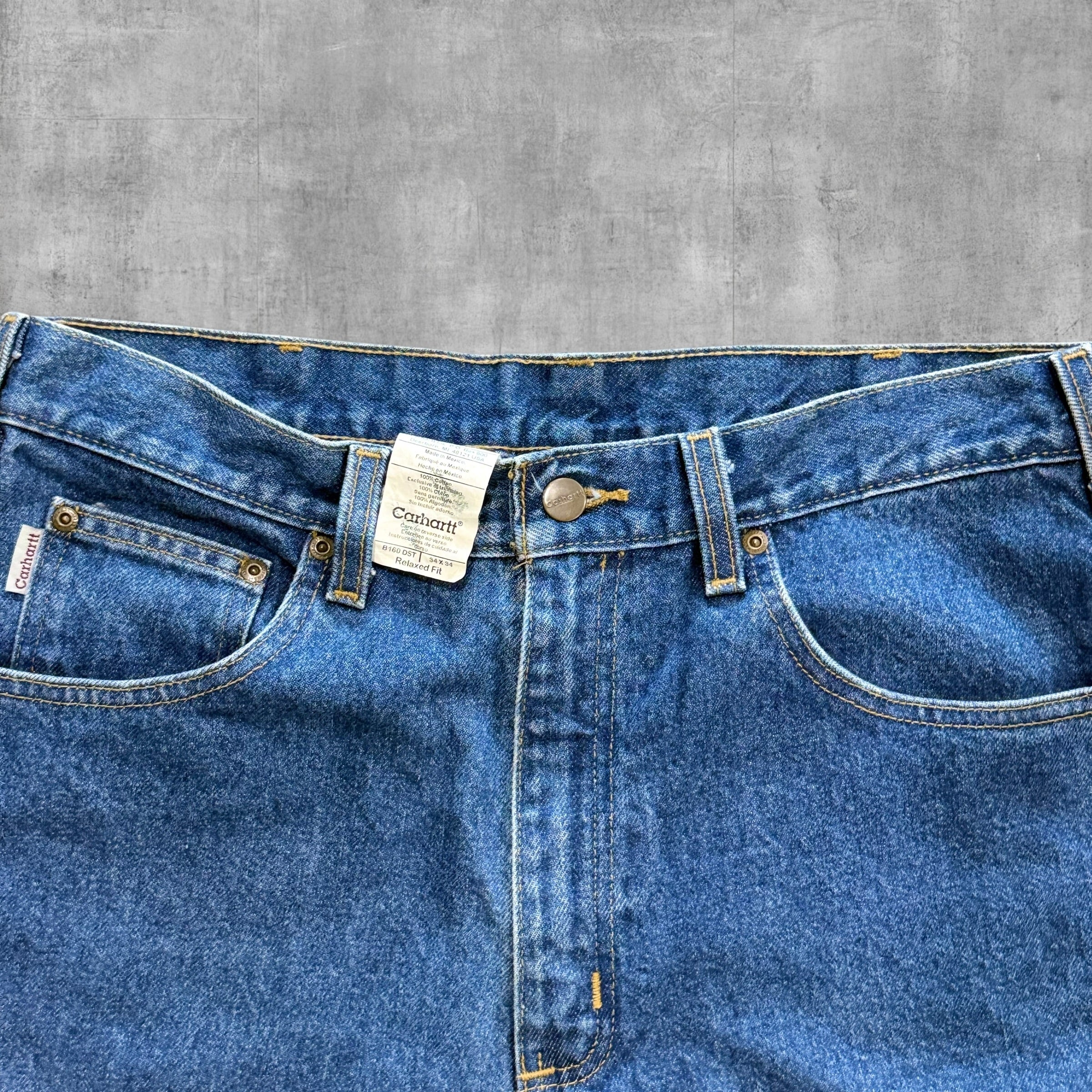 CARHARTT DARK BLUE DENIM JEANS - 34X34