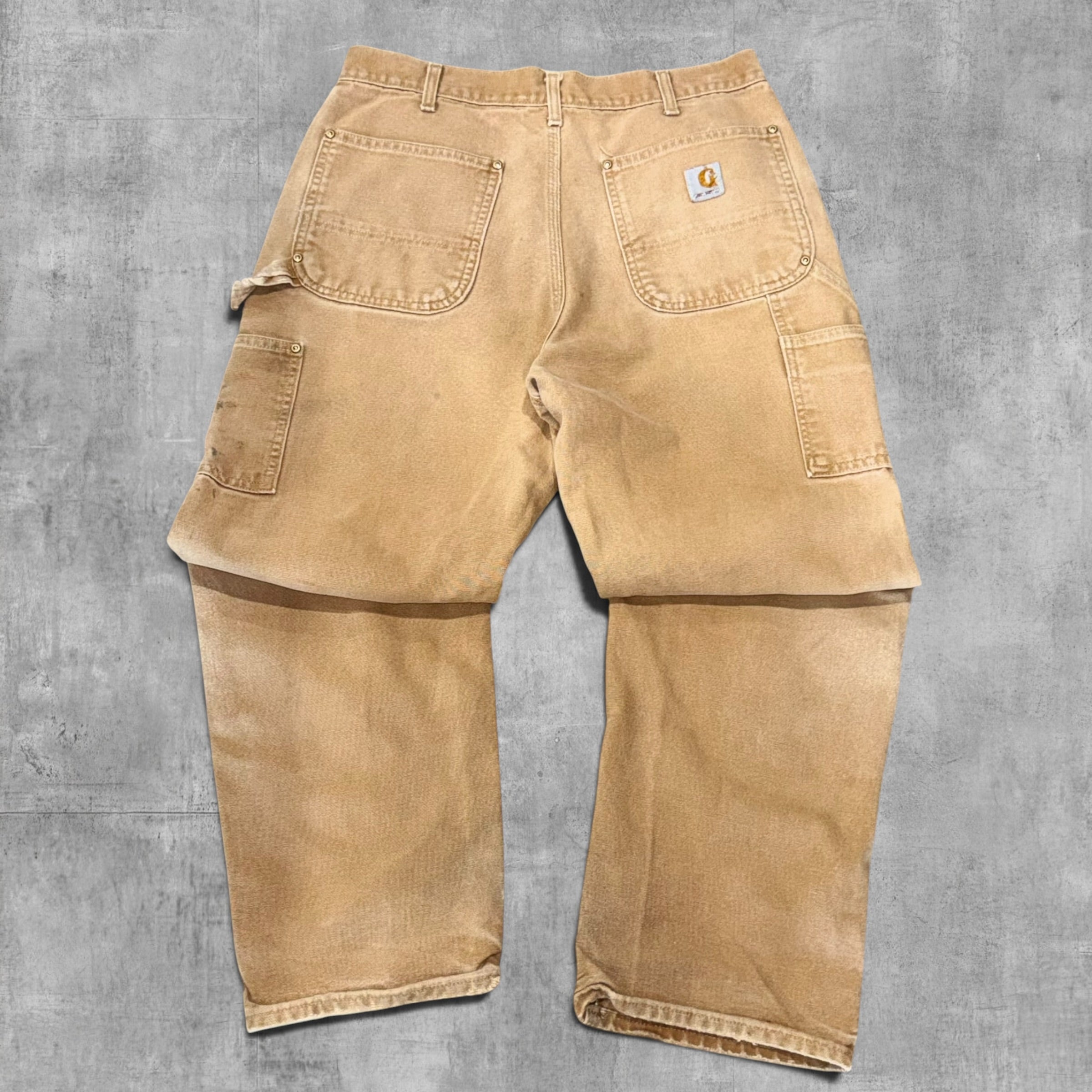 CARHARTT DISTRESSED TAN DOUBLE KNEE - 33X30