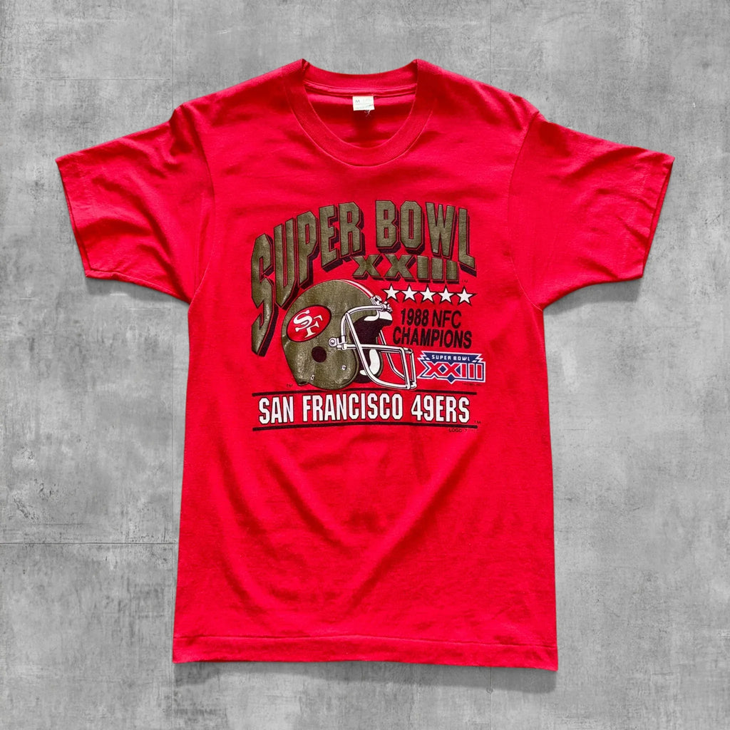 VINTAGE SAN FRANSISCO 49ERS SUPER BOWL 23 NFL TEE 1988 - Grandmaster Vintage