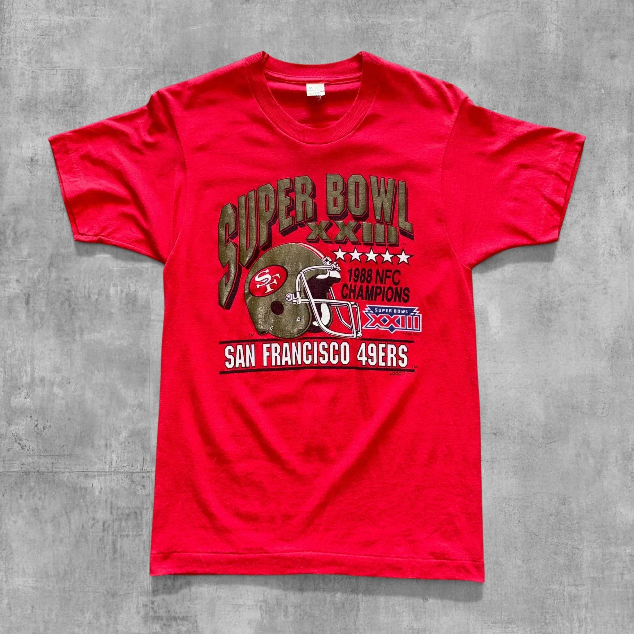 VINTAGE SAN FRANSISCO 49ERS SUPER BOWL 23 NFL TEE 1988 - Grandmaster Vintage